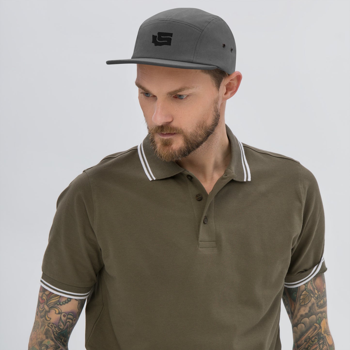 State-S Five Panel Hat - Grey (Unisex)