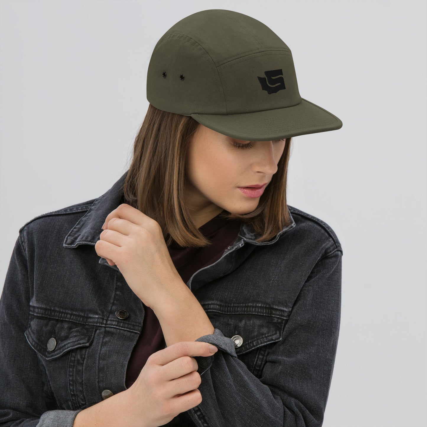 State-S Five Panel Hat - Olive (Unisex)