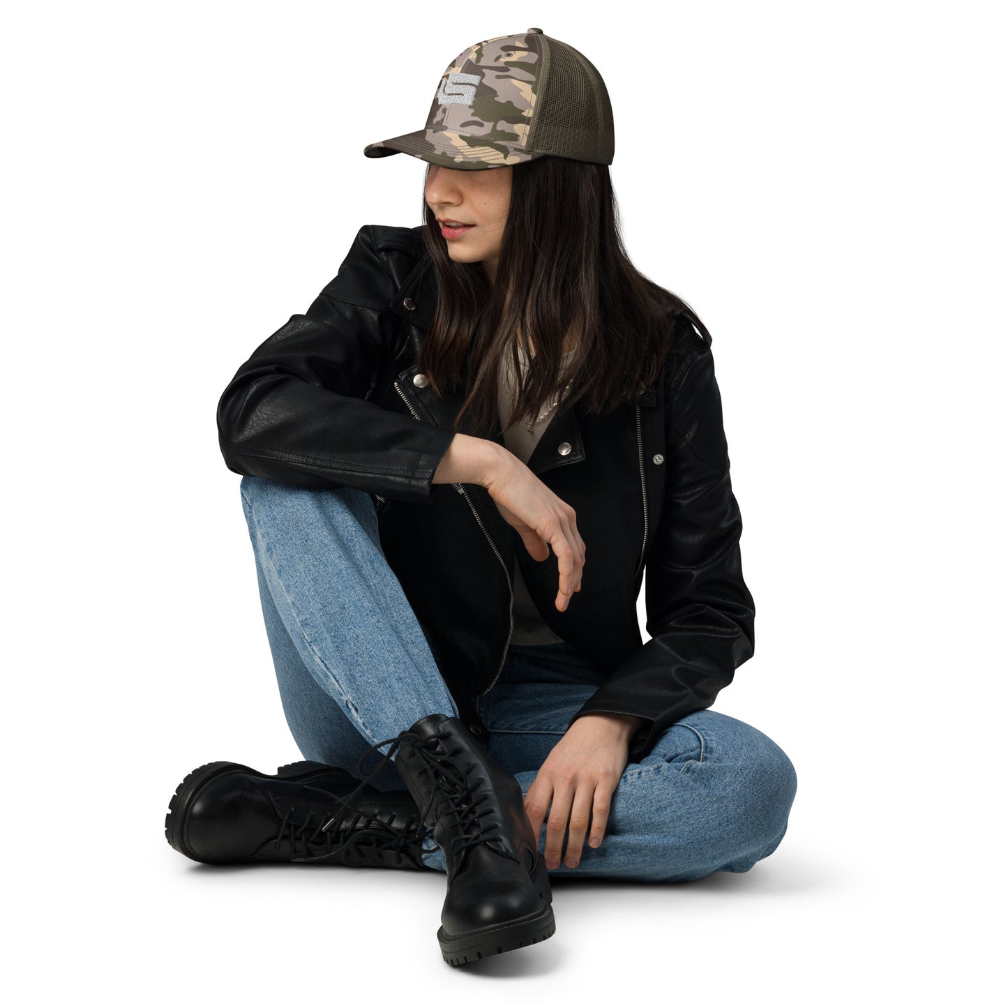 State-S Trucker Snapback - Camo/Olive Mesh (Unisex)