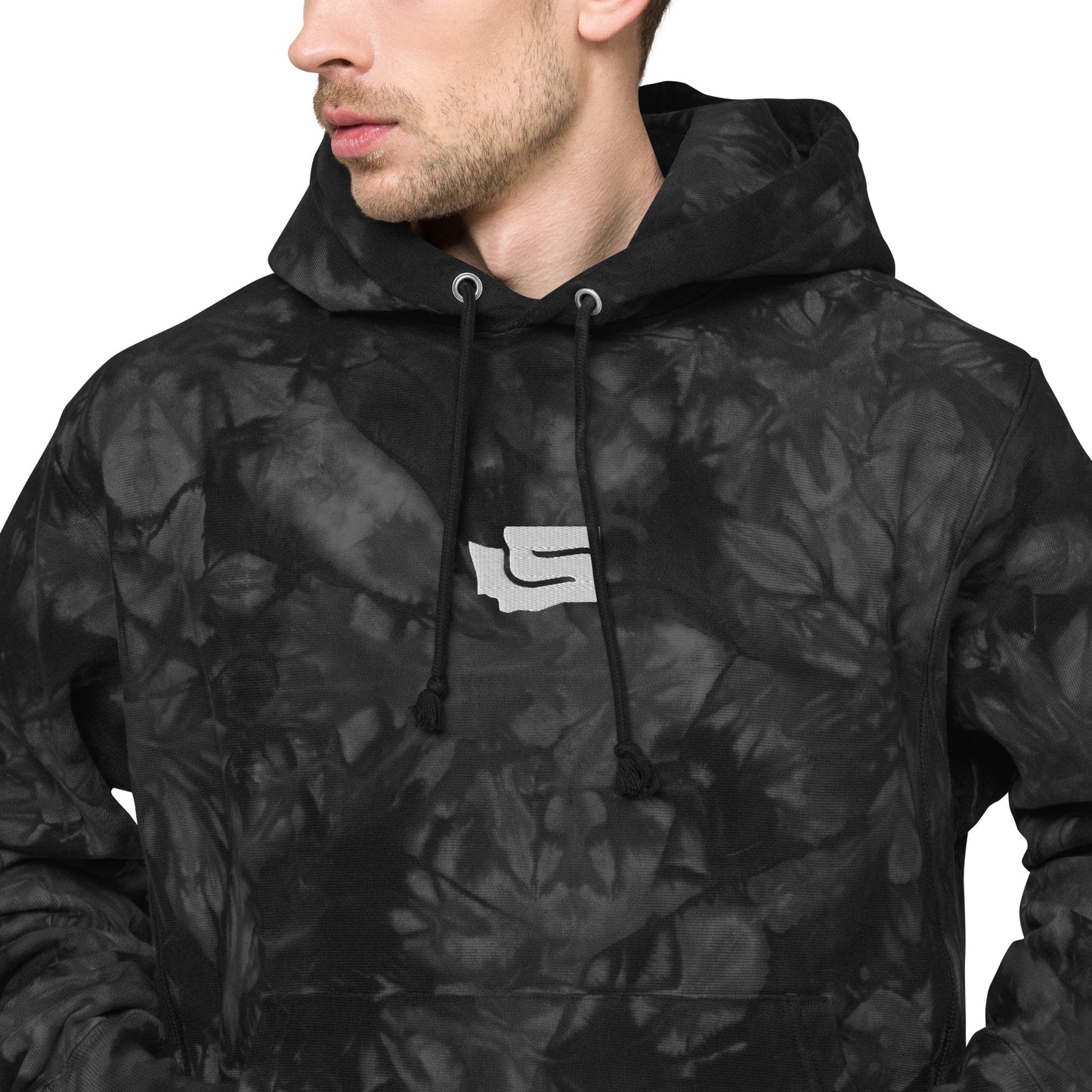 Premium Seattle Supply Champion Tie-Dye Hoodie - Black (Unisex)