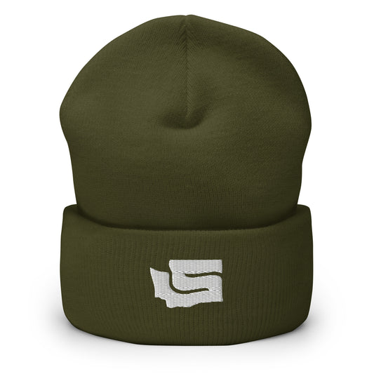 State-S Cuffed Beanie - Olive (Unisex)