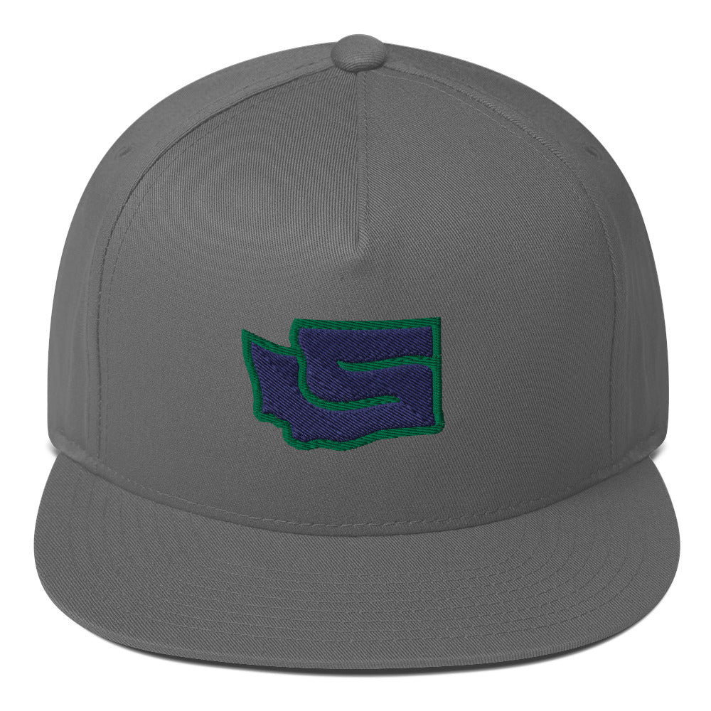 Go Hawks Flat Bill Snapback - Grey (Unisex)