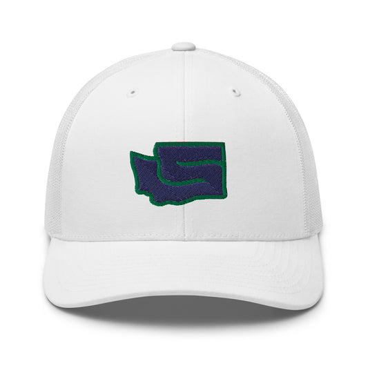 Go Hawks Trucker Snapback - White (Unisex)