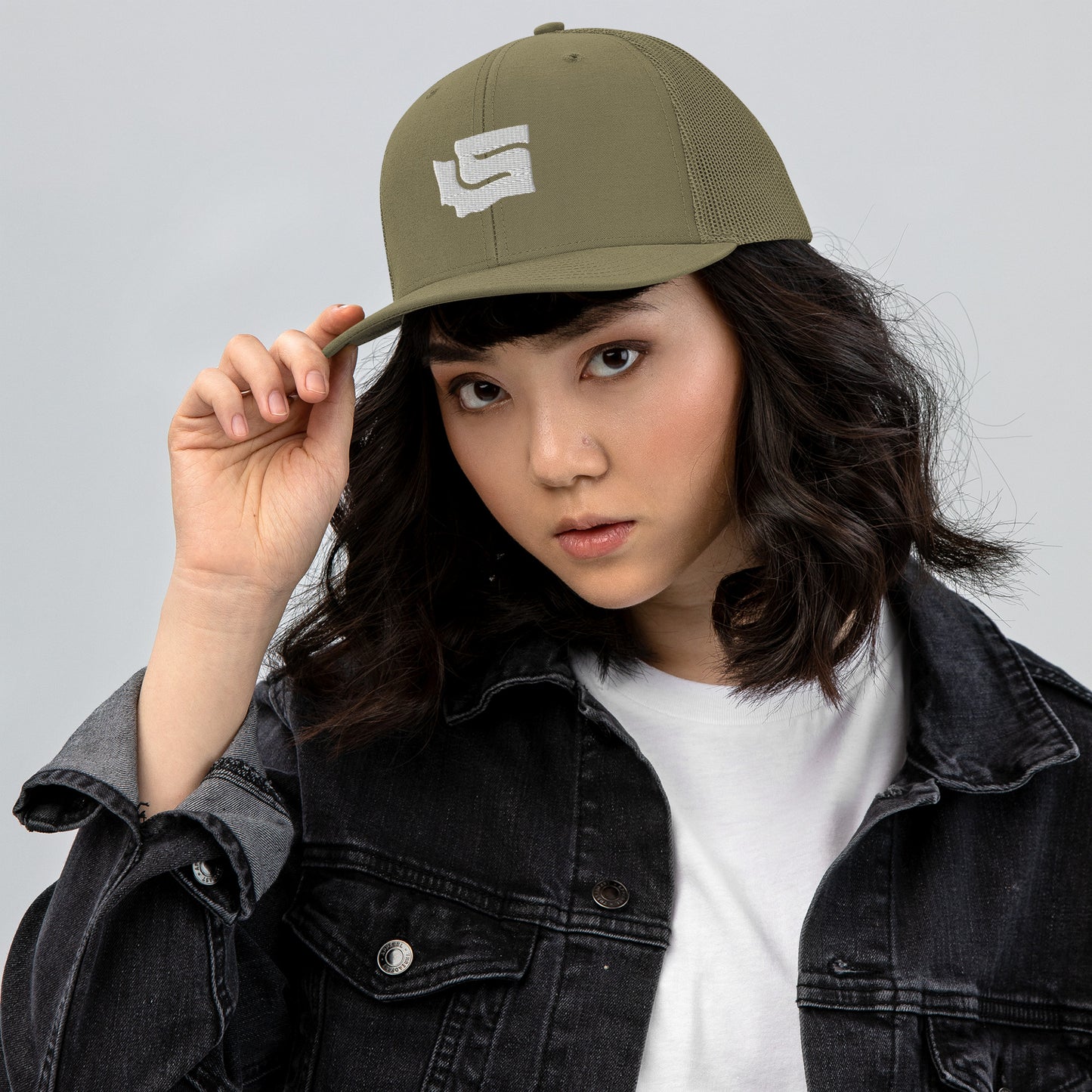 State-S Trucker Snapback - Olive (Unisex)