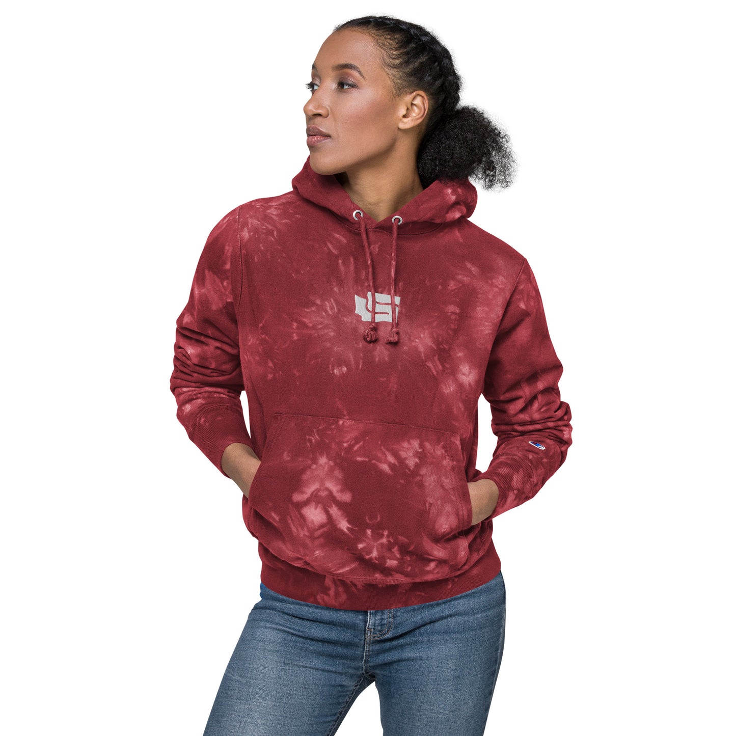 Premium Seattle Supply Champion Tie-Dye Hoodie - Mulled Berry (Unisex)